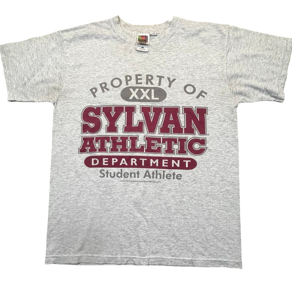 Vintage 1999 Sylvan Athletic Department Student Athlete Shirt Gray Men Medium‎